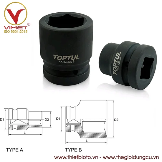 Tuýp đen lục giác 1" TOPTUL KABA3258