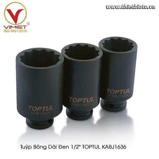 Tuýp bông dài đen 1/2" TOPTUL KABJ1636