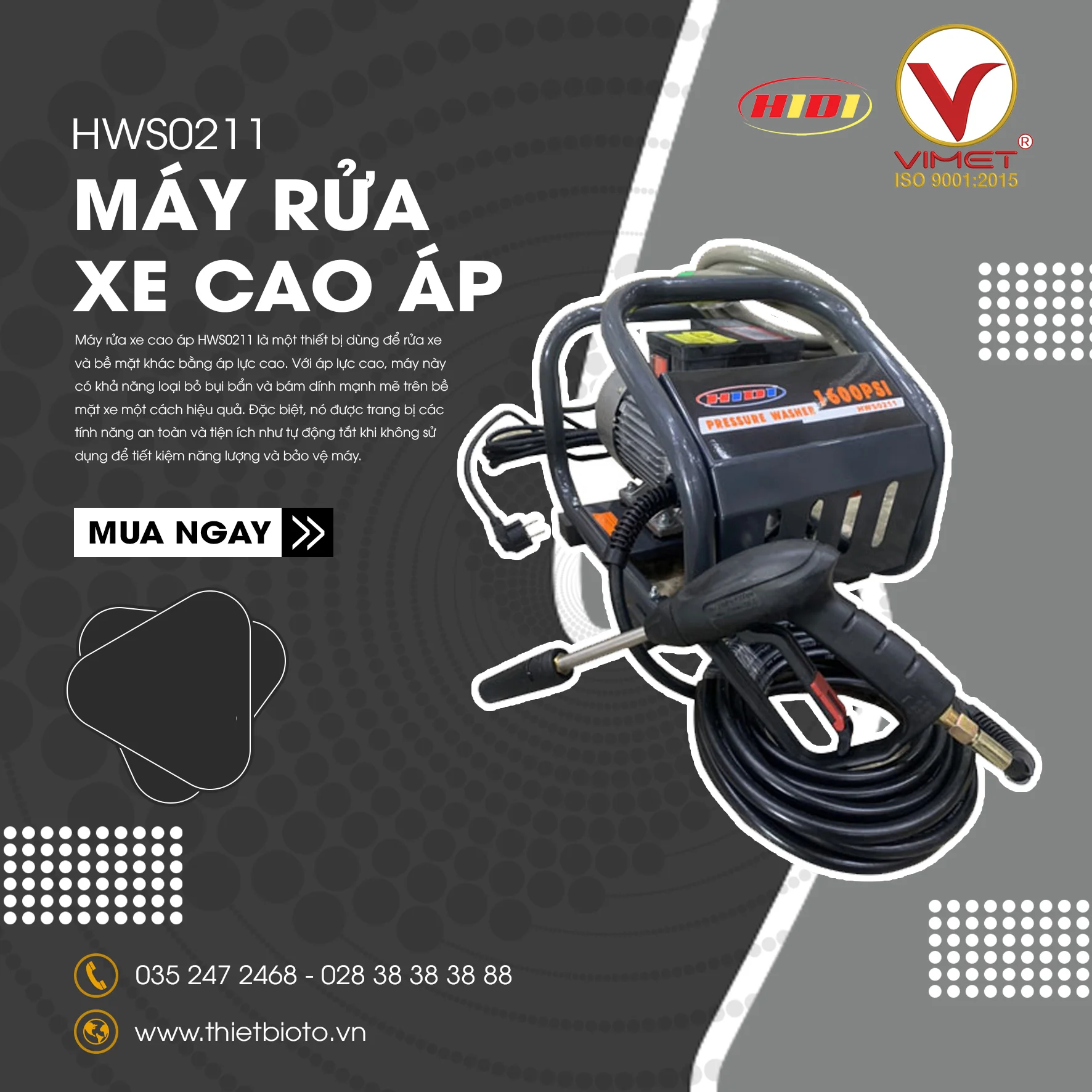 Máy rửa xe cao áp HIDI HWS0211