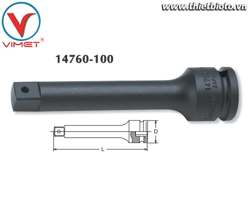 Đầu nối lục giác 100mm Koken 14760-100
