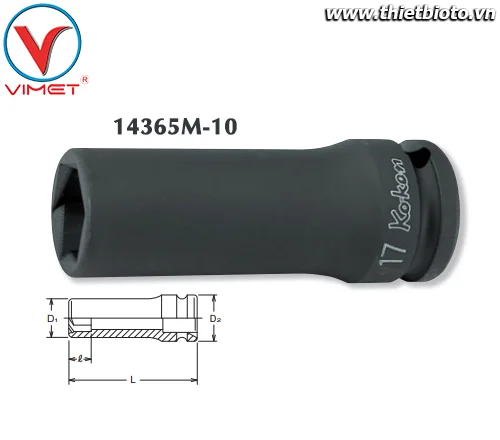 Đầu tuýp lục giác 10mm Koken 14365M-10