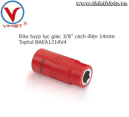 Đầu tuýp lục giác 3/8" cách điện Toptul BAEA1214V4