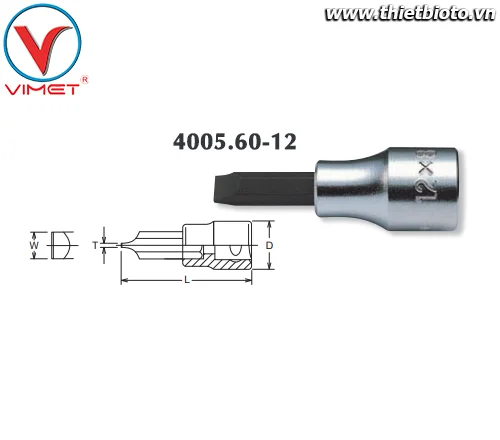 Đầu tuýp mũi dẹt 2.0x12mm Koken 4005.60-12
