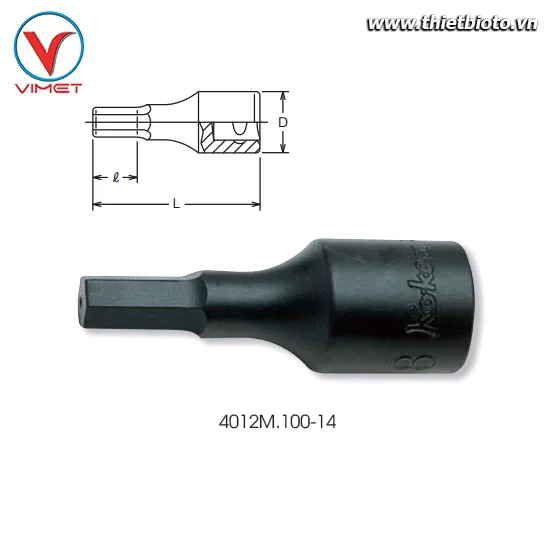 Đầu tuýp mũi lục giác 14mm Koken 4012M.100-14