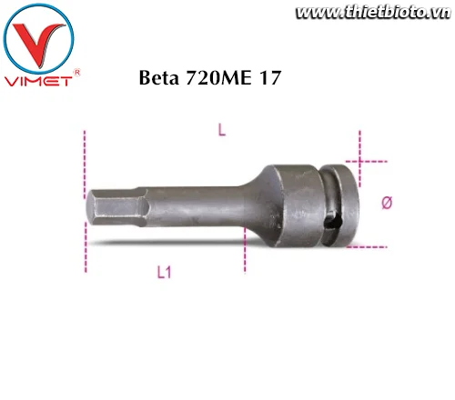 Đầu tuýp lục giác 1/2" Beta 720ME 17