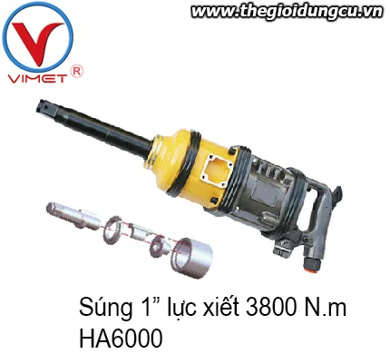 Súng 1" lực xiết 3800 N.m HIDI HA6000