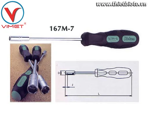 Tua vít đầu tuýp 7mm Koken 167M-7