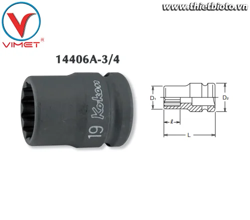 Đầu tuýp bông 3/4 Koken 14406A-3/4