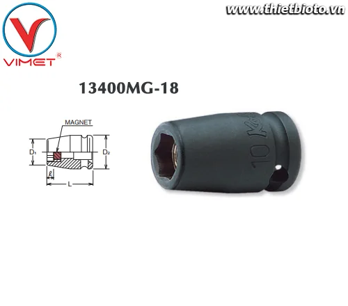 Đầu tuýp lục giác từ tính 18mm Koken 13400MG-18